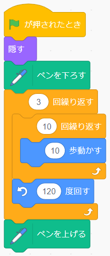 【Scratch】図形（正三角形）を描いてみよう | いなきたものづくりラボ